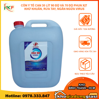 Can Lớn 30 Lít 90 Độ và 70 Độ. Cồn Phun Xịt Khử Khuẩn Nhà Cửa, Đồ Dùng - Côn Rửa Tay, Ngăn Ngừa Virus