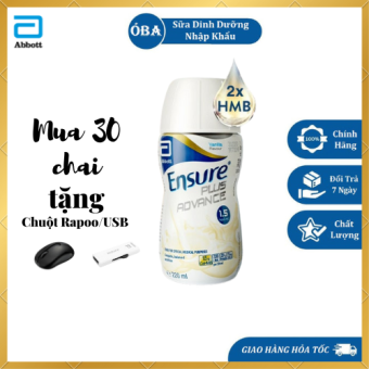 Sữa Ensure Plus Advance 220ml - Năng lượng cao 1,5kcal/1ml - Hàng chính hãng - Dành cho những người mới phẫu thuật, bệnh nặng, cần bổ sung nhiều năng lượng,...