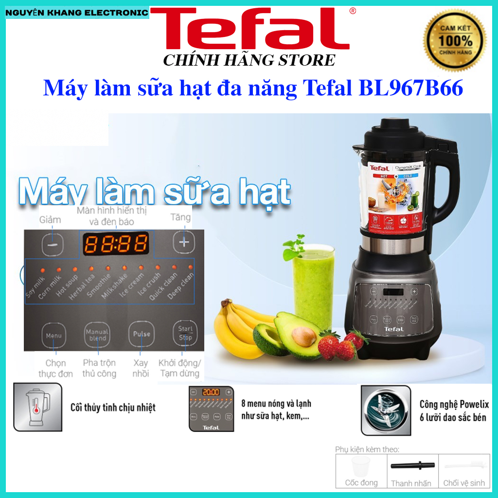 Máy làm sữa hạt đa năng Tefal BL967B66, Hàng chính hãng