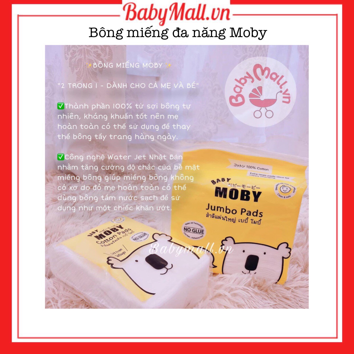 Bông miếng đa năng Moby Babymall.vn