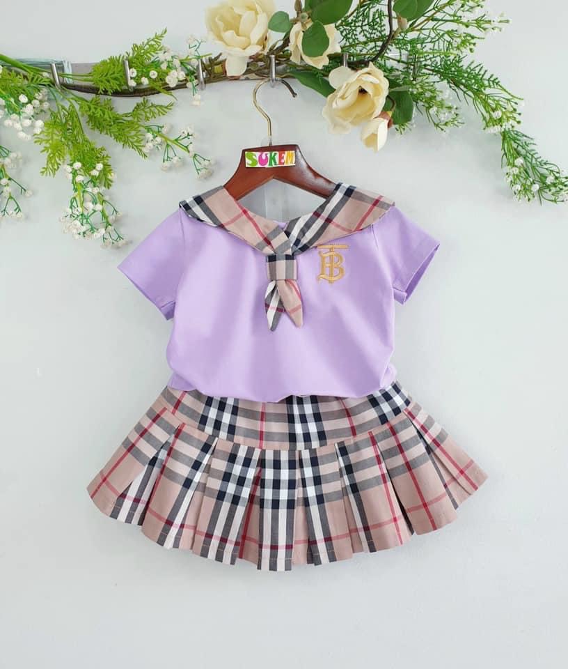 Set váy bé gái có quần chip chất thun cotton sz 8-21kg _ Set áo đầm có quần chip thun cotton cho bé gái