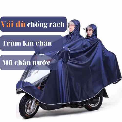Áo mưa phản quang có chụp gương, vải dù ép pvc chống rách 1 mũ và 2 mũ