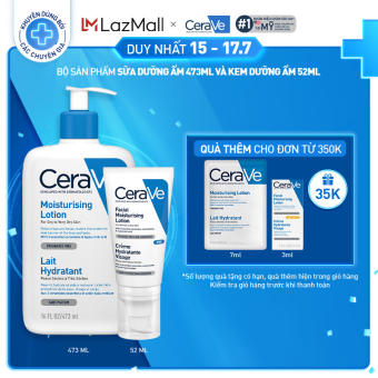 Bộ sản phẩm CeraVe sữa dưỡng ẩm toàn thân dành cho da khô 473ml và sữa dưỡng ẩm ban đêm dành cho da mặt 52ml
