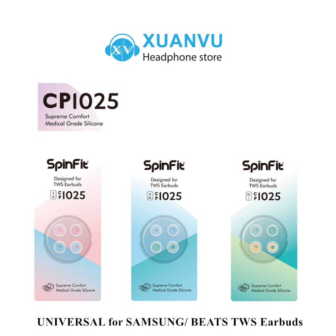 Eartip SpinFit CP1025 | Eartips xoay 360 độ cao cấp, thiết kế dành cho các mẫu tai nghe True wireless (GIÁ TRÊN LÀ GIÁ CHO 01 ĐÔI TIPS, KHÔNG KÈM ADAPTER CHO AIRPODS PRO)