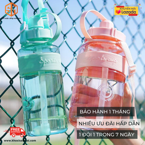 Bình nước thể thao - sportcup 1000ml và 1500ml - bình nước, bình nước nóng lạnh, bình nước tập gym - bảo hành 1 tháng