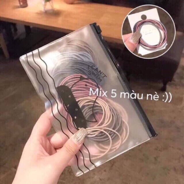 Set chun buộc 100 cái mix màu