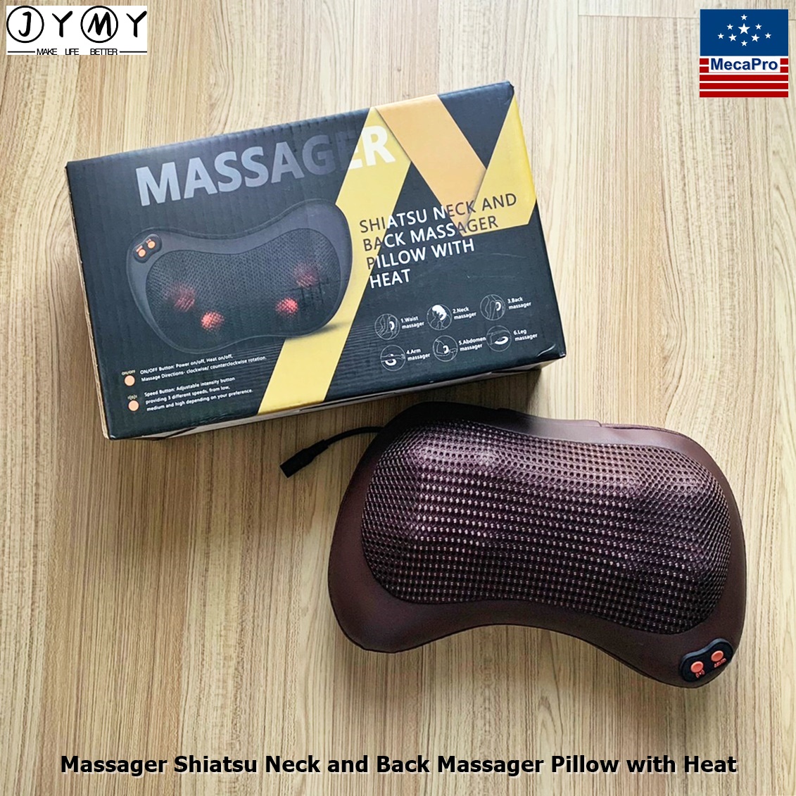 JYMY® Massager Shiatsu Neck and Back Massager Pillow with Heat ชิอัตสึ หมอนนวดนวดไฟฟ้า แบบให้ความร้อน เครื่องนวด ราคา 5,795 บาท*ส่งฟรี