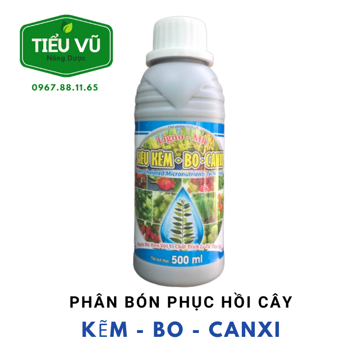 Phân bón lá Siêu Kẽm-Bo- Canxi Giúp Phục Hồi Cây, Xanh Lá 500ml