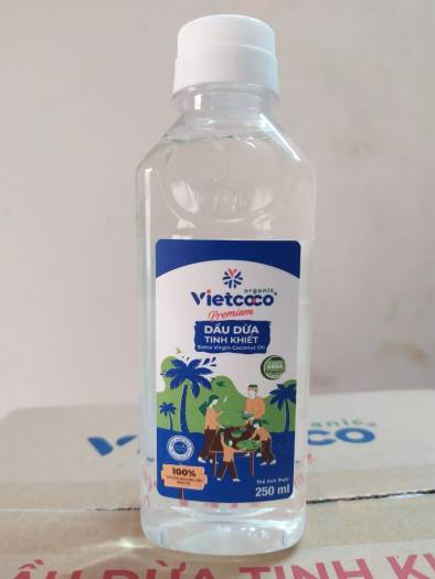 Dầu Dừa Nguyên Chất 100% Organic Vietcoco Chai Pet 250ml