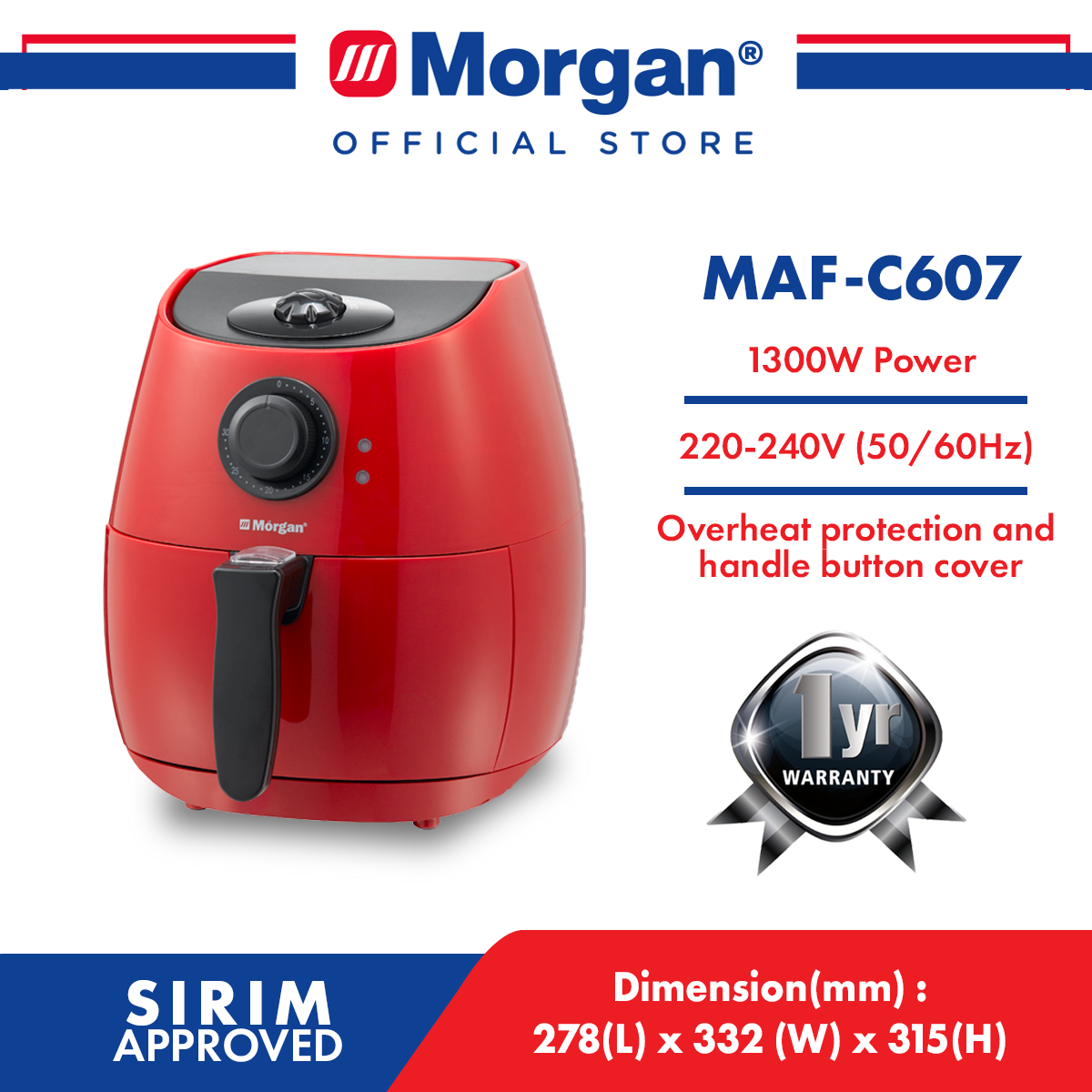 MORGAN MAF-C607 AIR FRYER 2.8L