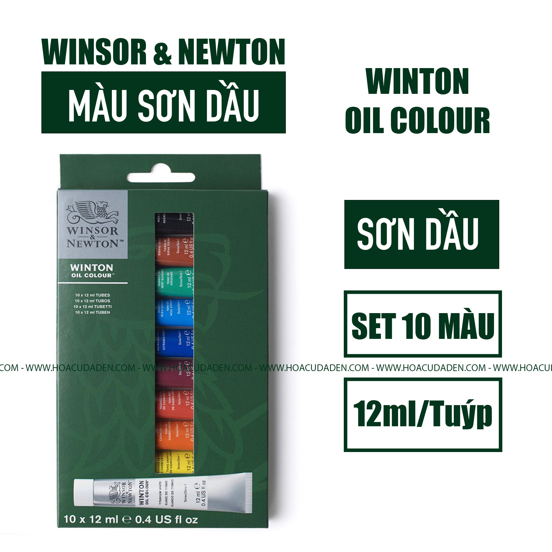 DA ĐEN Màu Winton Oil Colour 10 x 12ml Winsor & Newton Sơn Dầu