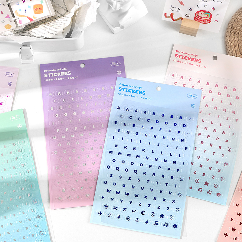 Set sticker chữ cái trang trí sổ