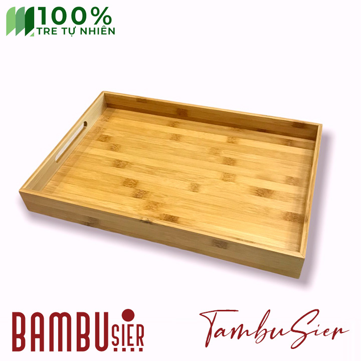 Khay đựng bánh đồ ăn để ấm chén uống trà gỗ tre