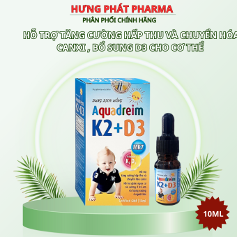 Vitamin d3 Aquadreim K2 + D3 K2 Mk7 giúp hấp thụ canxi– 10ml