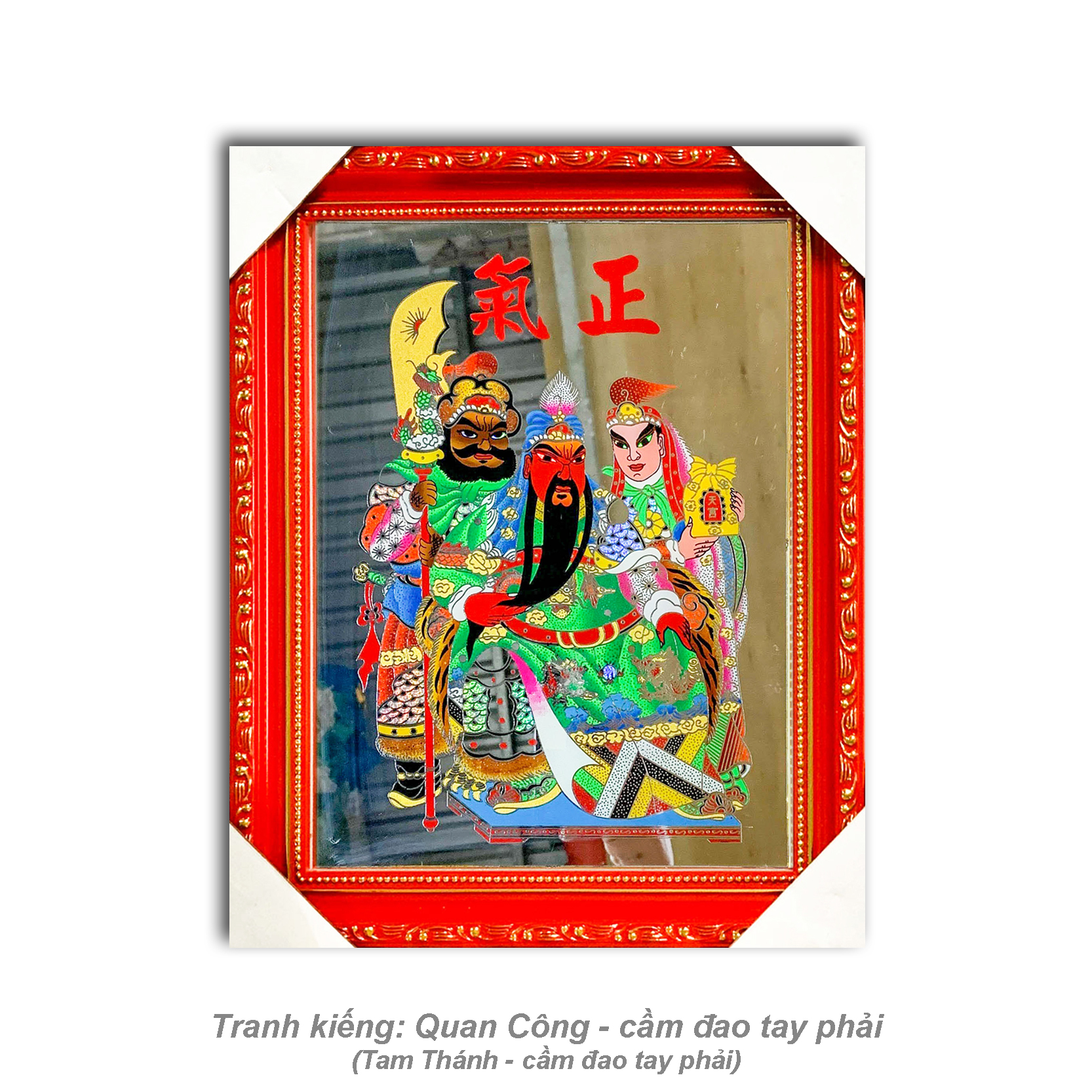 Tranh kiếng quan công - độ mệnh - khung gỗ