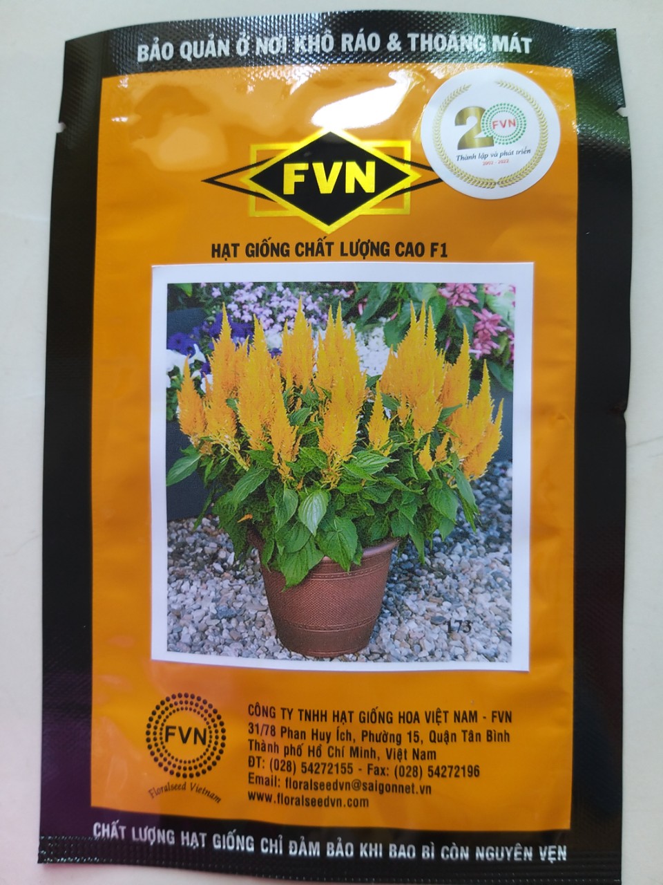 Hạt giống hoa mào gà lửa - celosia fvn cel 173 bright sparks bright yellow gói 100 hạt