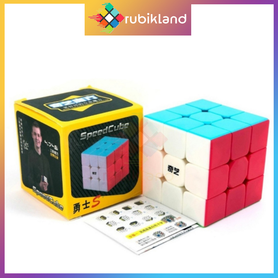 Rubik 3x3 QiYi Warrior S Stickerless Rubic 3 Tầng Không Viền Đồ Chơi Trí
