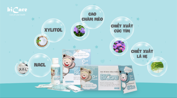 Gạc vệ sinh răng miệng Bicare / Rơ lưỡi Bicare cho bé (10 gói):5110