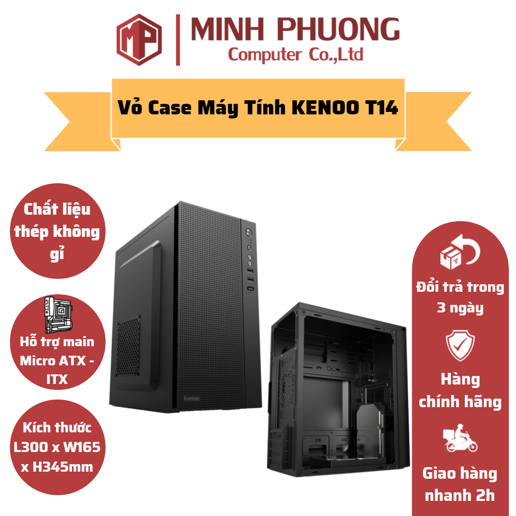 Vỏ case máy tính văn phòng Kenoo T14