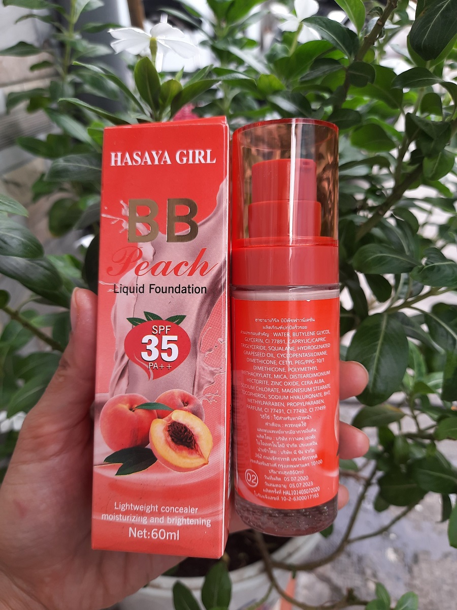 [HÀNG THÁI] Kem Nền BB Đào Che Khuyết Điểm Hasaya Girl Nút Ấn Tiện Lợi 60ml SPF 35 PA+++