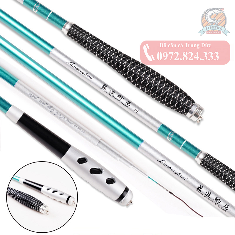Cần câu tay, đơn, đài carbon 3H Lamborghini siêu nhẹ, siêu cứng chính hãng giá rẻ