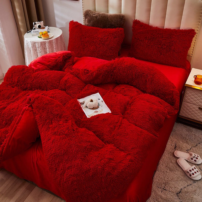 fuzzy red comforter