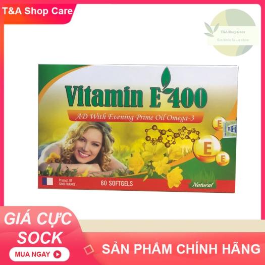 Vitamin E 400 của Pháp Sino France giúp bổ sung collagen chống lão hóa da hộp 60 viên