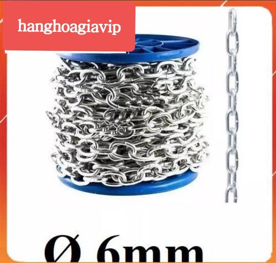 Dây xích sắt mạ kẽm 6mm(li).Sử dụng cho gia đình,công trình và xí nghiệp....hanghoagiavip
