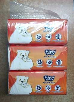Combo 3 gói khăn giấy rút Pulppy 250 tờ - Pulppy softpack tissue 250s