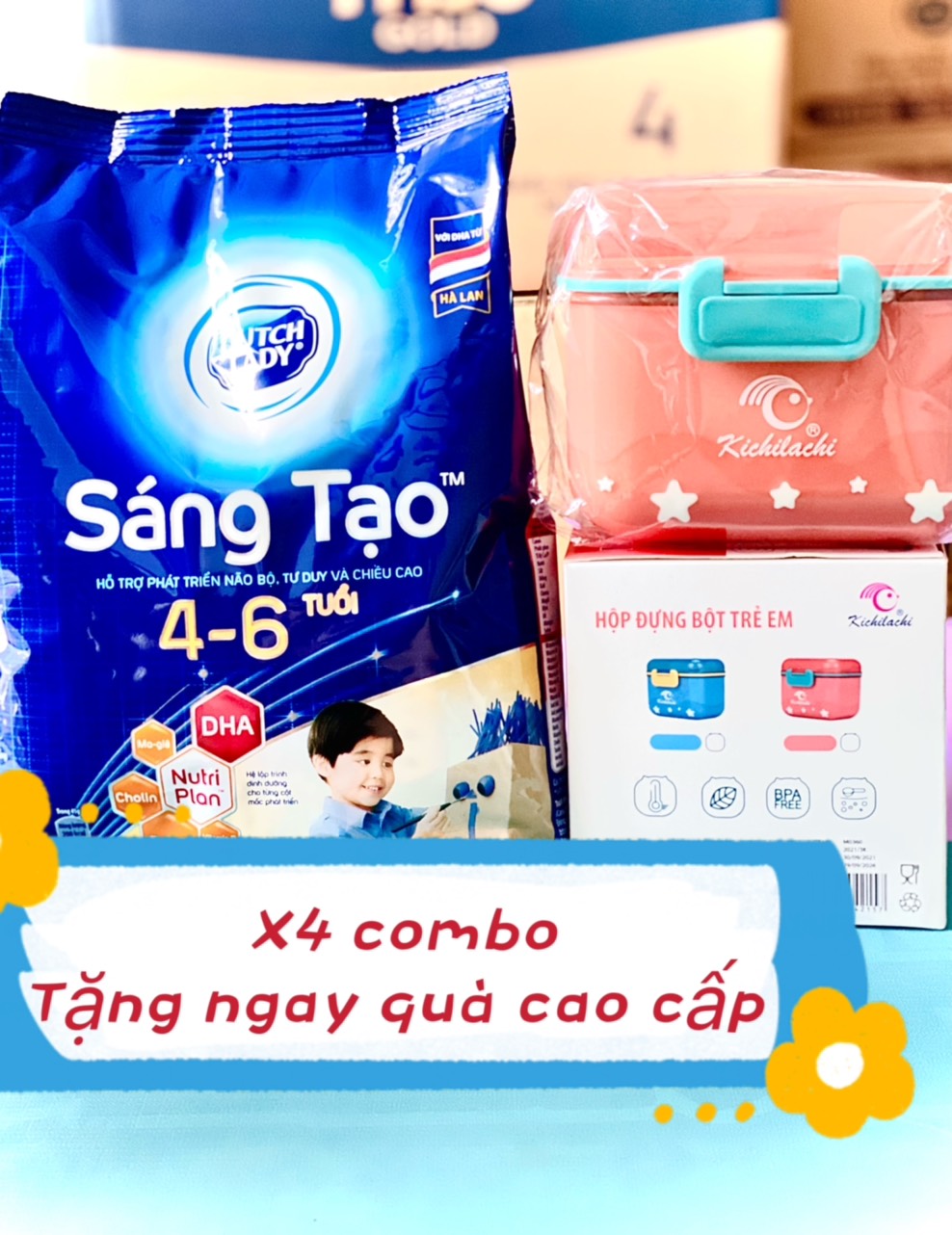 [COMBO 2 TÚI 1KG] SỮA SÁNG TẠO DUTCH LADY - SỮA BỘT TĂNG TRƯỞNG CHO BÉ TỪ 4-6 TUỔI