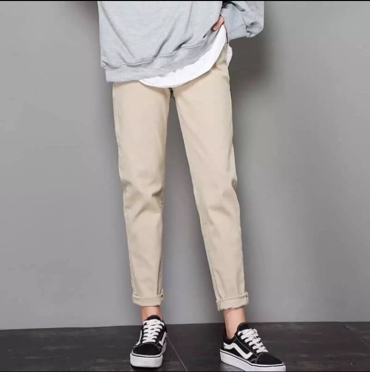 Quần Kaki Nam Nữ Ống Suông Basic Sắn Ống Sành Điệu Baggy Hot Trend 2 Màu