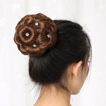 Búi Tóc Tổng Hợp Có Kẹp Kim Cương Trên Búi Tóc Búi Tóc Tròn 75G Búi Tóc Màu Nâu Đen Cho Nữ