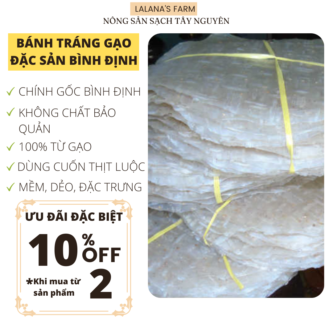 Bánh tráng gạo Bình Định - Bánh tráng nhúng cuốn rau thịt Đặc sản Bình Định - Lalana's Farm