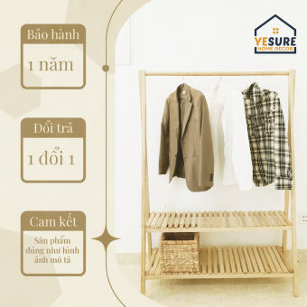 Giá kệ treo quần áo chữ A gỗ Tần Bì kiêm kệ móc quần áo đa năng trang trí phòng YESURE HOME DECOR