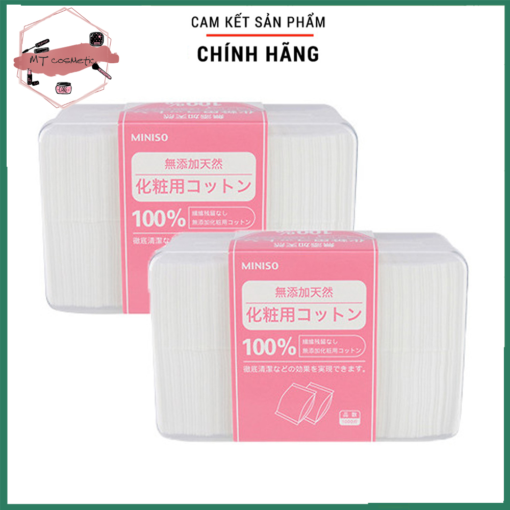[HOÀN TIỀN 10%] Hộp bông tẩy trang Miniso 1000 miếng Nhật Bản