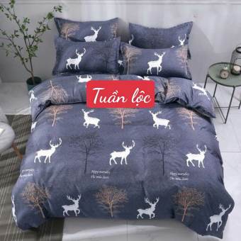 Ga trải giường bo chun bọc đệm kích thước 1m8x2m, mẫu tuần lộc