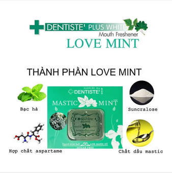 Kẹo phòng the DENTISTE MASTIC LOVE MINT Thái Lan cao cấp hương bạc hà tăng khoái cảm cho các cặp đôi (hộp 20 viên) - hàng chính hãng