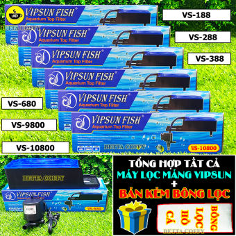 Máy Bơm Lọc Máng Hồ Cá Vipsun VS 188 - 288 - 388 - 680 - 9800 - 10800 - KHÔNG KÈM BÔNG LỌC