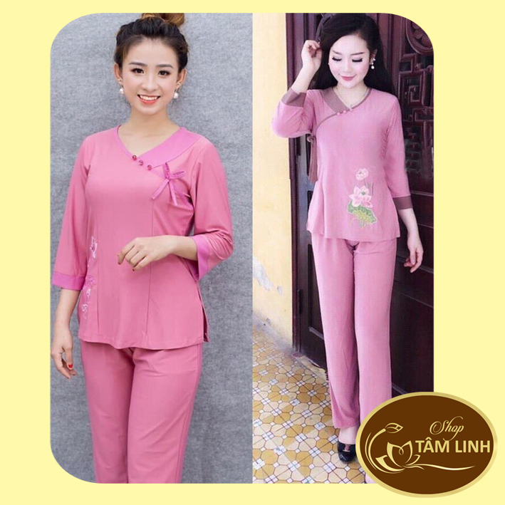 Đồ lam đi chùa _mẫu tim nơ