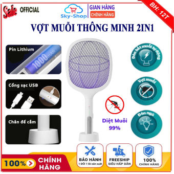 Vợt muỗi thông minh, Vợt muỗi điện kiêm đèn bắt muỗi tự động 2in1, sạc tích điện thông minh, vợt bắt muỗi thông minh cầm tay, vợt muỗi điện quang, đèn bắt muỗi, máy bắt muỗi