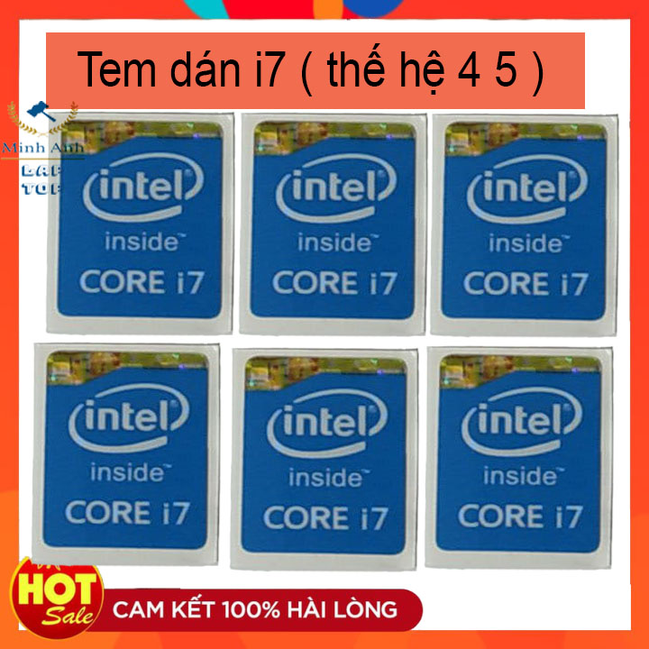Tem dán nhãn laptop core i7 thế hệ 4 5 intel