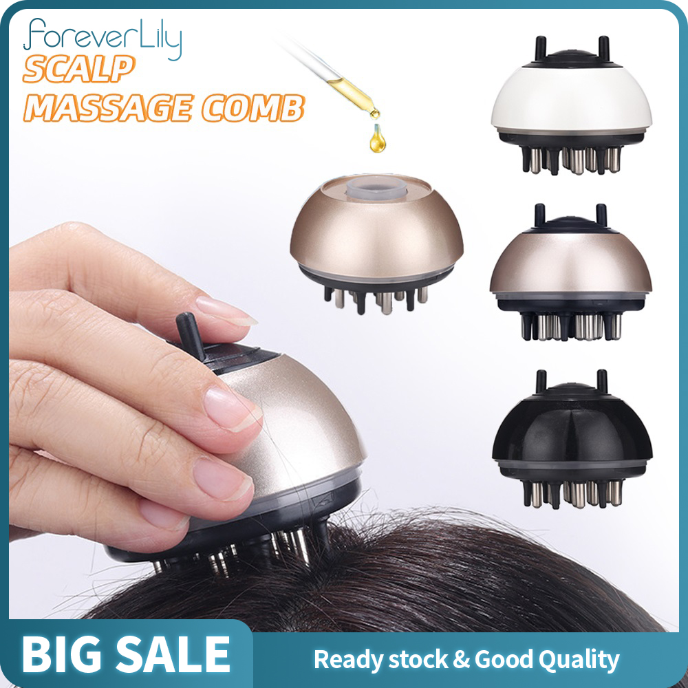 Foreverlily Lược Silicon Mát Xa Da Đầu Tóc Lược Tinh Dầu Lược Dinh Dưỡng Tóc Răng