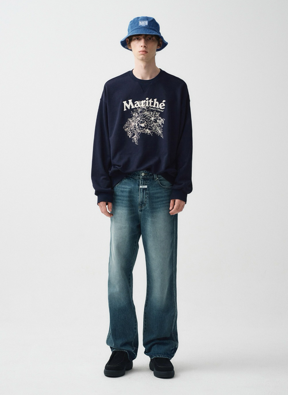 MARITHE FRANCOIS GIRBAUD M Vintage, gewassen, wijde spijkerbroek, herenjeans, 2 kleuren (2024 NIEUW)