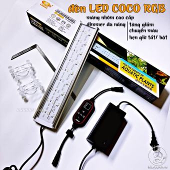 Đèn LED Thuỷ Sinh COCO RGB R-Series | Đèn LED Máng Nhôm Có Dimmer Hẹn Giờ & Điều Chỉnh Độ Sáng