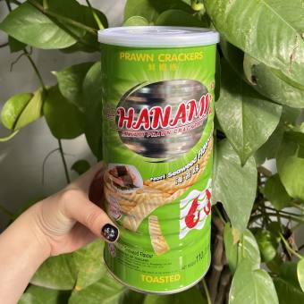 Snack Tôm Hanami Thái Lan Vị Rong Biển Nori Hanami Prawn Crackers (Lon 110g-xanh)