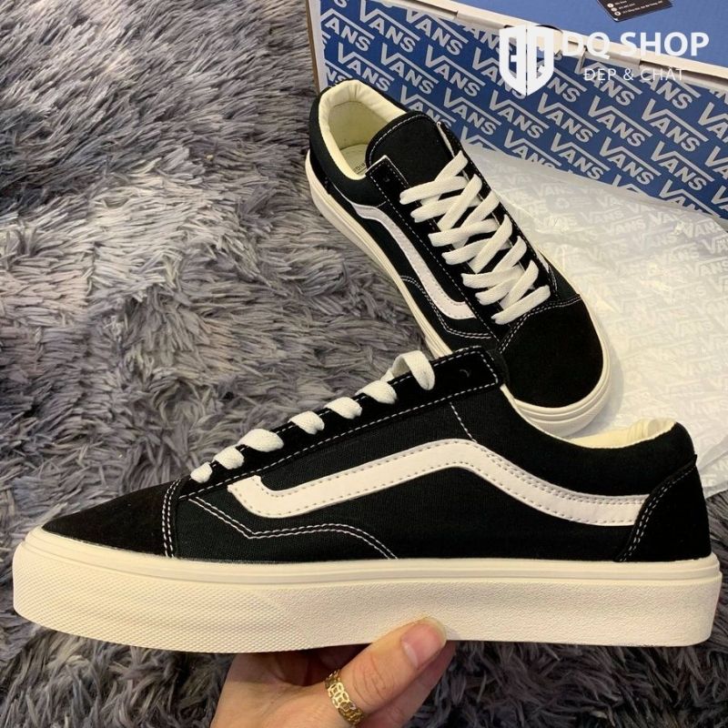 Giày vans old skool đen sọc trắng