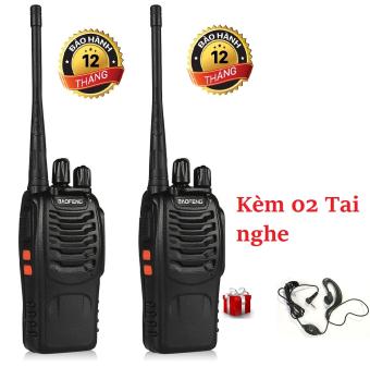 Bộ 2 Bộ đàm Baofeng 888s + Tặng 2 tai nghe bộ đàm