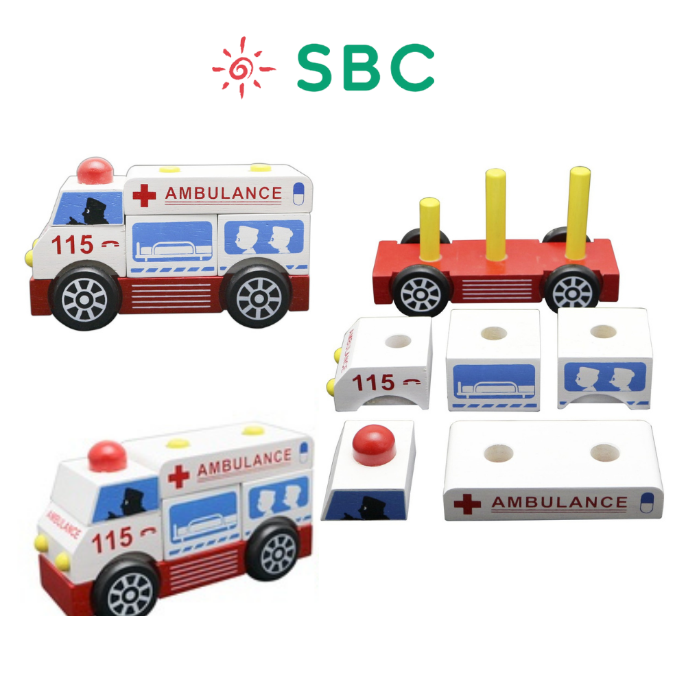 Đồ chơi gỗ Winwintoys - Lắp ráp xe cứu thương