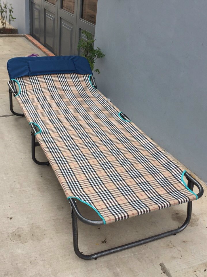 ⭐️GIÁ SỐC⭐️Giường xếp vải có kèm gối Đài Loan hàng cao cấp công ty Duy Phương, giường xếp gọn tiện lợi sơn tĩnh điện, vải bố dày nhập khẩu siêu đẹp, có gối tựa đầu theo kèm, kích thước giường xếp 70x190cm-ẢNH THẬT