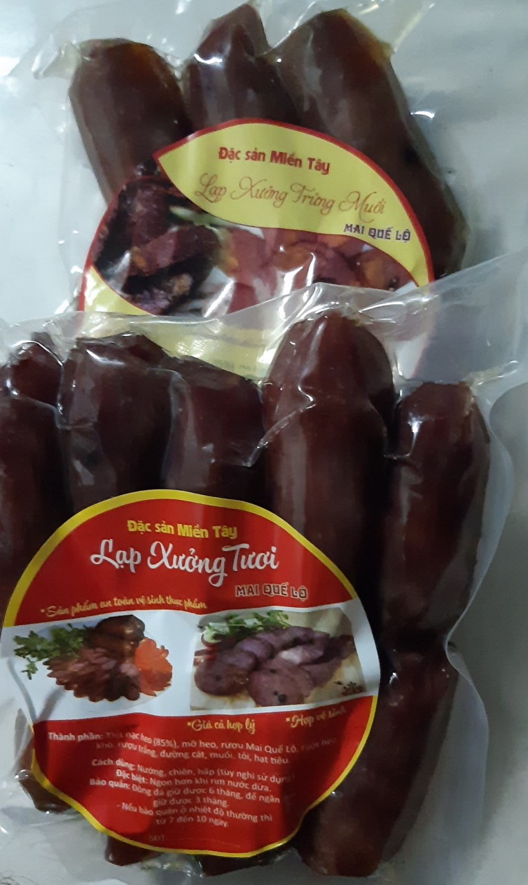 Combo 2 túi lạp xưởng tươi + lạp xưởng trứng muối lạp xưởng tươi Cai Lậy.Thơm ngon ,không chất bảo quản